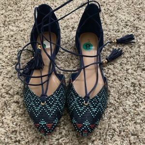 Indigo Rd Gabbie Pointed Toe AnkleWrap Ballet Flat